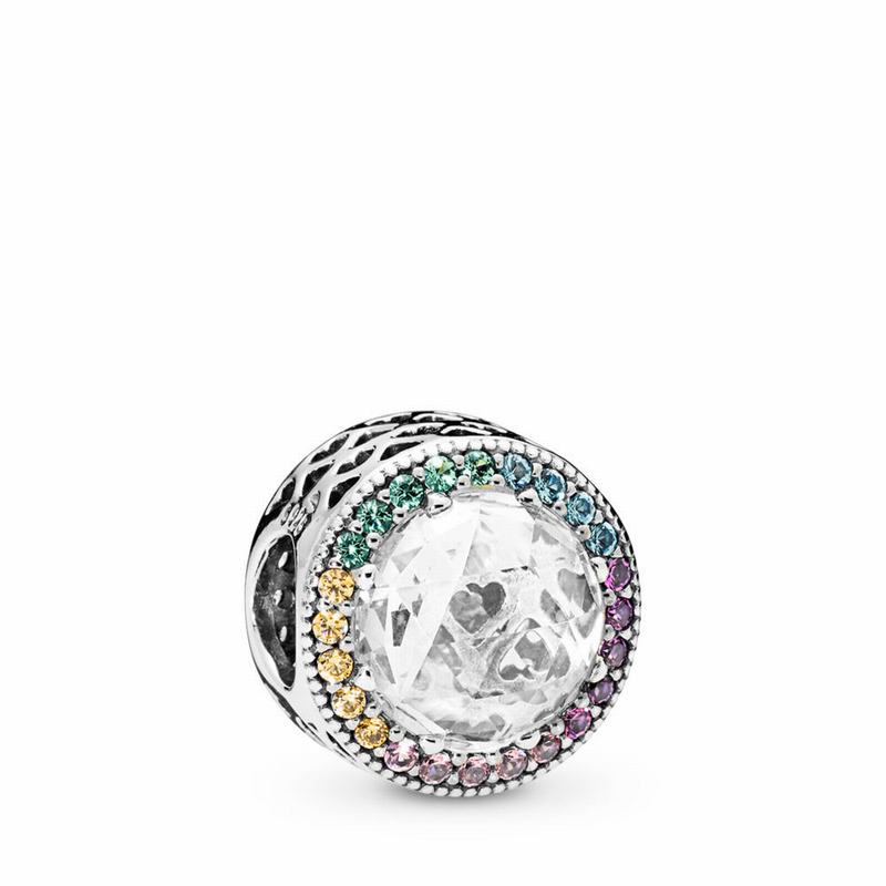 Talismane Pandora Multi-color Radiant Inima Argint/Albastri (zj36EWDM)